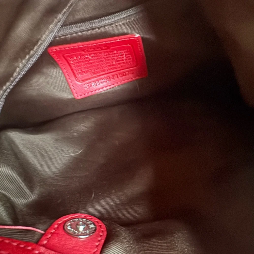 Y2K‎ Coach F15075 Medium Red Leather Hobo Shoulder Bag